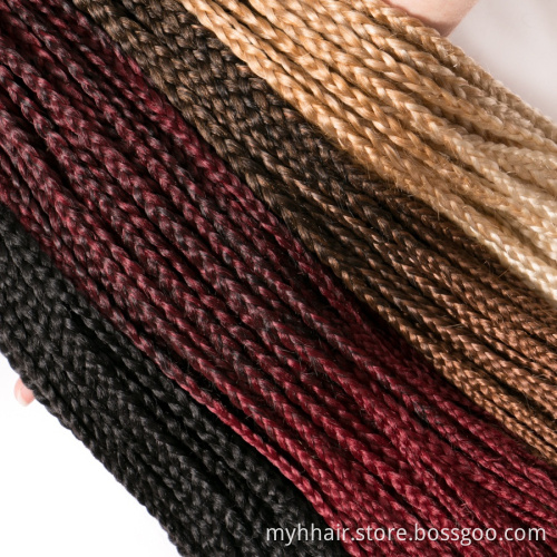 Box Braids Hair ombre Crochet Hair Extensions 22 roots/pack synthetic braiding Burgundy Brown color 18 Inch Crochet Braids